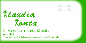 klaudia konta business card